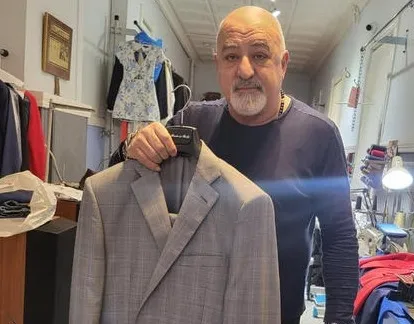 Gregory Chobanian, Waltham's master tailor since 1978, in his workshop